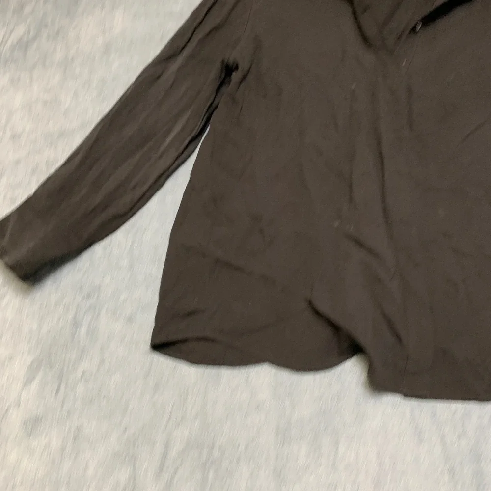Lafayette 148 Shirt Womens Black Long Sleeve Collared Classic Button Front - Picture 3 of 16